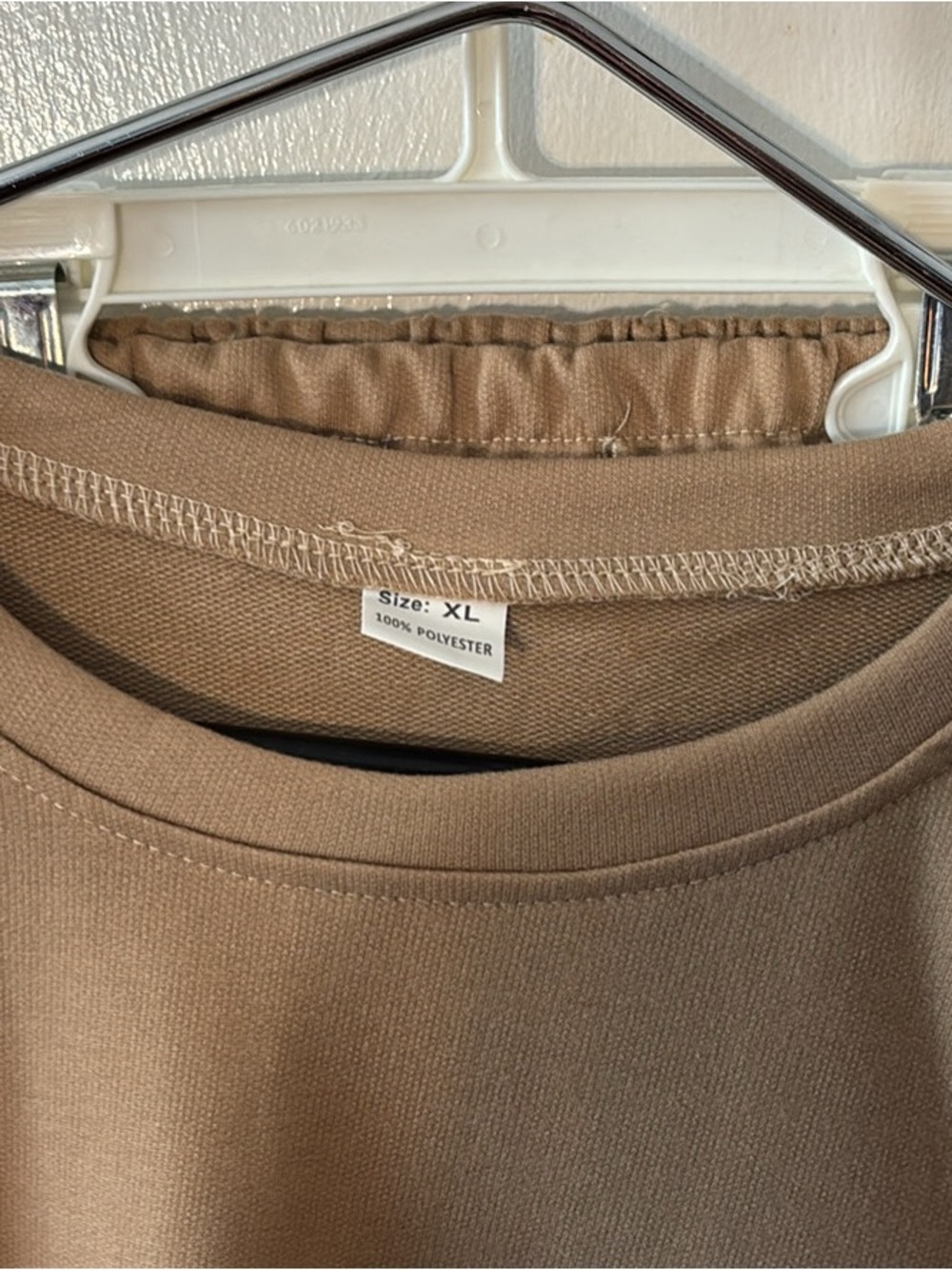 Womanâs Tan Track suit with Elastic Waist Pants - Size XL